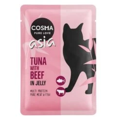 Cosma Asia In Jelly Pouches 6 X 100g Tuna With Salmon -Zoo Plus 103598 pla cosma asia tunabeef 100g 4 10