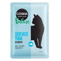 Cosma Nature Pouches Saver Pack 18 X 50g Pacific Tuna -Zoo Plus 104000 pla cosma nature skipjack 50g 6
