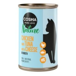 Cosma Nature 6 X 140g Salmon -Zoo Plus 104064 pla cosma nature chickentunacheese 140g 3 4