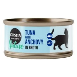 Cosma Nature Saver Pack 24 X 70g Skipjack Tuna -Zoo Plus 104101 pla cosma nature tunaanchovy 70g 2 11
