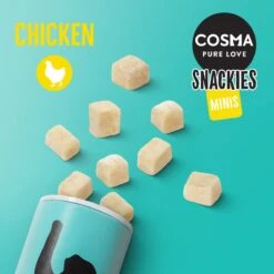 Cosma Snackies Minis Saver Pack Chicken (5 X 26g) -Zoo Plus 114599 cosma snackies mini foodboard chicken 1000x1000 2 1