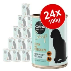 Cosma Soup Saver Pack 24 X 100g Chicken With Chicken Liver & Broccoli