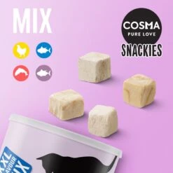 Cosma Snackies XXL - Maxi Tube White Fish 110g -Zoo Plus 1 273796 cosma snackies xxl foodboard mix maxitube 1000x1000 2 1
