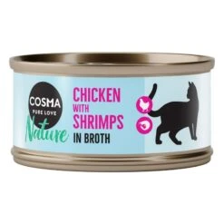 Cosma Nature 6 X 70g Tuna With Shrimps -Zoo Plus 1 60831 pla cosma nature chickenshrimps 70g 1 3