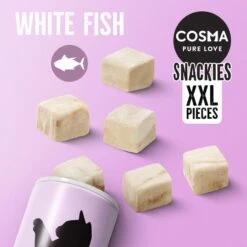 Cosma Snackies XXL – Maxi Tube Saver Pack Salmon (3 X 150g) 26 Cosma Snackies XXL – Maxi Tube Saver Pack Salmon (3 X 150g) -Zoo Plus 1 69855 cosma snackies xxl foodboard whitefish 1000x1000 3 4