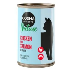 Cosma Nature Saver Pack 12 X 140g Chicken Fillet -Zoo Plus 1 cosma nature chickensalmon 140g 1000x1000 4 7