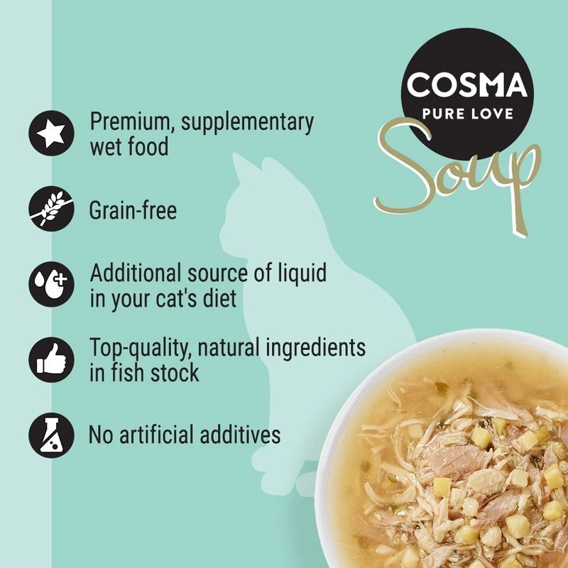 Cosma Soup 12 X 40g Tuna & Chicken With Sweet Potatoes 2 Cosma Soup 12 X 40g Tuna & Chicken With Sweet Potatoes - Image 2