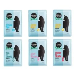 Cosma Nature Pouches Saver Pack 18 X 50g Mixed Pack (6 Varieties) 38 Cosma Nature Pouches Saver Pack 18 X 50g Mixed Pack (6 Varieties) -Zoo Plus 1 mixpaket1 2 3