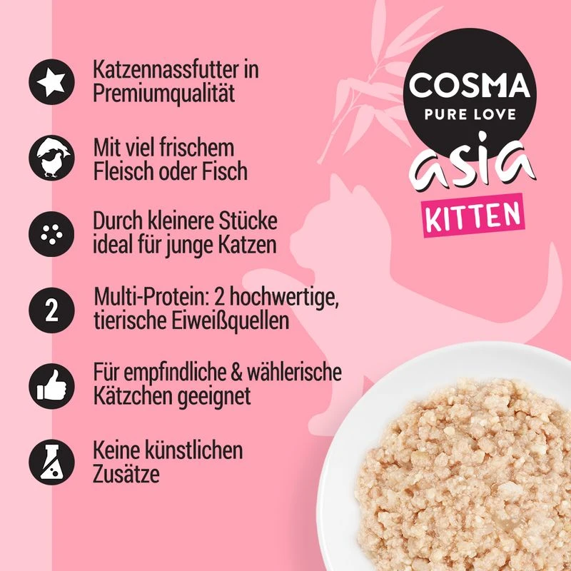 Cosma Asia Kitten In Jelly 6 X 85g Tuna With Salmon 2 Cosma Asia Kitten In Jelly 6 X 85g Tuna With Salmon - Image 2