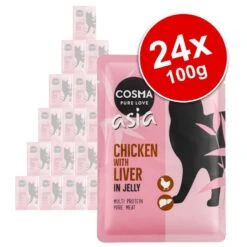 Cosma Asia In Jelly Pouches Saver Pack 24 X 100g Chicken With Tuna