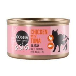 Cosma Asia In Jelly 6 X 85g Chicken With Tuna -Zoo Plus 21751 pla cosma asia chickentuna 85g 3 3