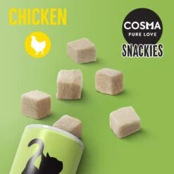 Cosma Snackies Maxi Tube Saver Pack Chicken (3 X 160g) -Zoo Plus 32619 cosma snackies foodboard chicken 1000x1000 9 4