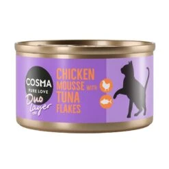 Cosma DUO Layer Saver Pack 24 X 70g Mixed Pack (4 Varieties) -Zoo Plus 350196 pla cosma duo layer chicken mousse tuna 70g 0 2