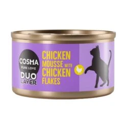 Cosma DUO Layer 6 X 70g Mixed Pack (4 Varieties) -Zoo Plus 350198 pla cosma duo layer chicken mousse chicken 70g 4 3
