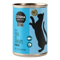 Cosma Drink Saver Pack 12 X 100g Tuna & Shrimps -Zoo Plus 368896 pla cosma drink tuna shrimps 4 8