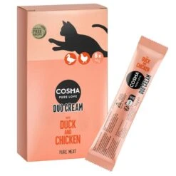 Cosma DUO Cream Treats Saver Pack 24 X 14g Mixed Pack -Zoo Plus 524538 cosma duo cream duck chicken box sachet 7 3