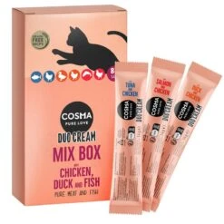 Cosma DUO Cream Treats Saver Pack 24 X 14g Duck & Chicken -Zoo Plus 527198 cosma duocream mixbox box sachets 1