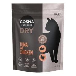 Cosma Tuna & Chicken Dry Food Economy Pack: 2 X 2kg -Zoo Plus 535896 cosma dry tuna chicken 400g front 1000x1000 4 1
