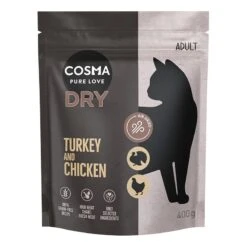 Cosma Turkey & Chicken Dry Food Economy Pack: 2 X 2kg -Zoo Plus 535898 cosma dry turkey chicken 400g front 1000x1000 8