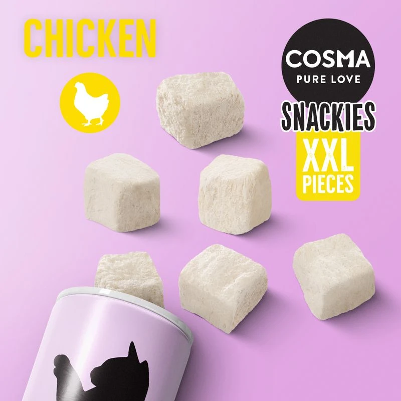 Cosma Snackies XXL – Maxi Tube Saver Pack Chicken (3 X 200g) 5 Cosma Snackies XXL – Maxi Tube Saver Pack Chicken (3 X 200g) - Image 5