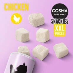 Cosma Snackies XXL - Maxi Tube Mix: 4 Varieties 160g -Zoo Plus 56512 cosma snackies xxl foodboard chicken 1000x1000 5