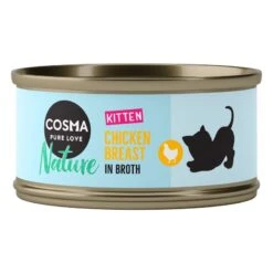 Cosma Nature Kitten 6 X 70g Chicken -Zoo Plus 64777 pla cosmanature kitten chickenbreast 70g 9 6