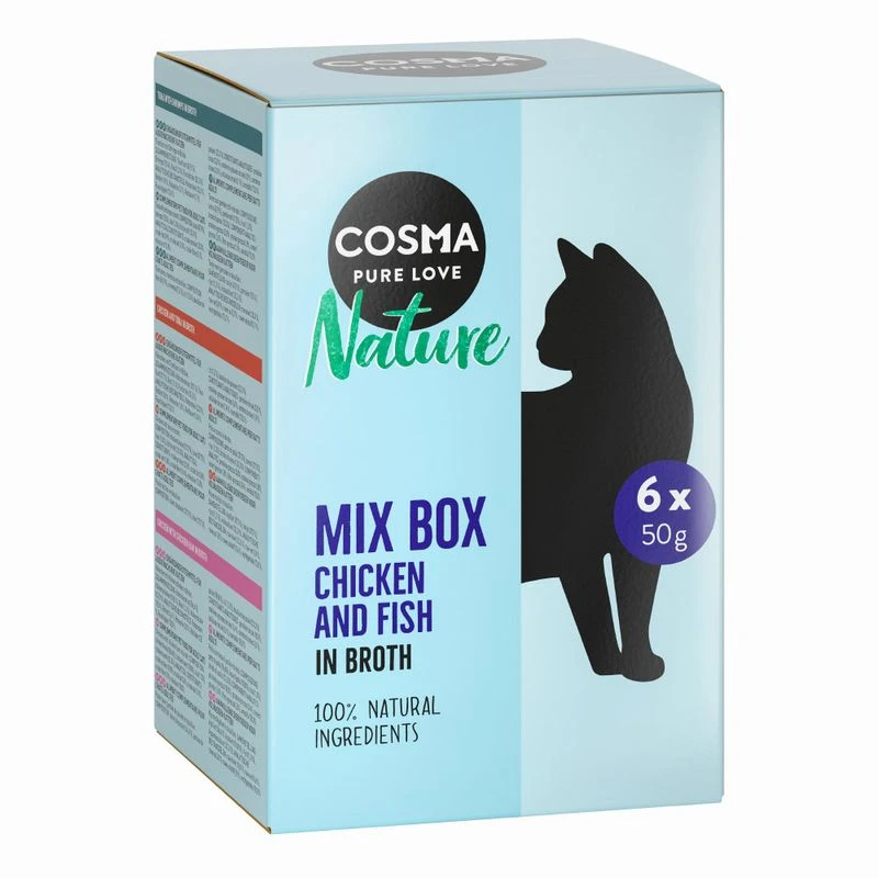 Cosma Nature Pouches Saver Pack 18 X 50g Mixed Pack (6 Varieties) 2 Cosma Nature Pouches Saver Pack 18 X 50g Mixed Pack (6 Varieties) - Image 2