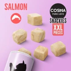 Cosma Snackies XXL Saver Pack White Fish (5 X 18g) 18 Cosma Snackies XXL Saver Pack White Fish (5 X 18g) -Zoo Plus 80710 cosma snackies xxl foodboard salmon 1000x1000 5 1