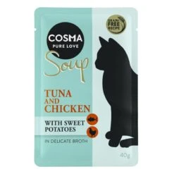 Cosma Soup Saver Pack 24 X 40g Tuna & Chicken With Sweet Potatoes -Zoo Plus 81175 pla cosma soup tunachicken 40g 9 9