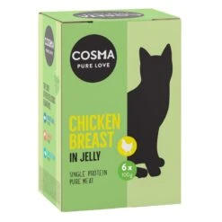 Cosma Original Pouches In Jelly 6 X 100g Skipjack Tuna -Zoo Plus 85299 pla cosma original chicken box100g 9 6