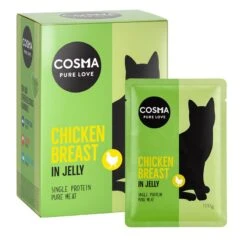 Cosma Original Pouches In Jelly 6 X 100g Salmon -Zoo Plus 85299 pla cosma original chickenbreast 6x100g box pouch together 9 2