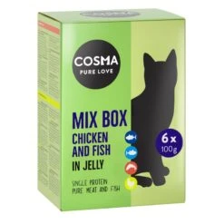 Cosma Original Pouches In Jelly 6 X 100g Skipjack Tuna -Zoo Plus 92305 pla cosma mixbox 6x100g 6 4