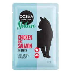 Cosma Nature Pouches Saver Pack 18 X 50g Skipjack Tuna -Zoo Plus 99514 pla cosma nature chickensalmon 50g 1 2