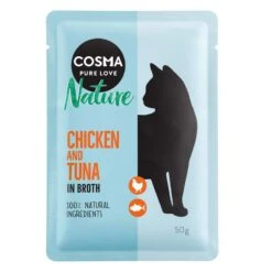 Cosma Nature Pouches Saver Pack 18 X 50g Skipjack Tuna -Zoo Plus 99515 pla cosma nature chickentuna 50g 2 2