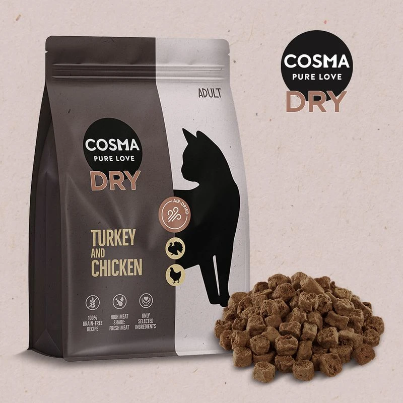 Cosma Turkey & Chicken Dry Food 2kg 1 Cosma Turkey & Chicken Dry Food 2kg