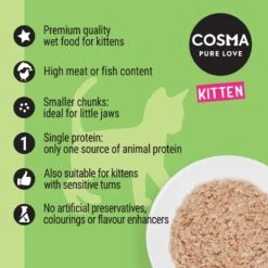 Cosma Original Kitten 6 X 85g Mixed Pack (3 Varieties) -Zoo Plus cosma original kitten en 8