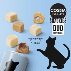 Cosma Snackies DUO 2 In 1 – Mixed Trial Pack 3 Flavours (77g) -Zoo Plus cosma snackies duo rangeboard 1000x1000 1