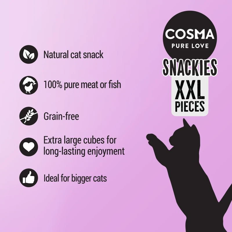 Cosma Snackies XXL – Maxi Tube Saver Pack Salmon (3 X 150g) 2 Cosma Snackies XXL – Maxi Tube Saver Pack Salmon (3 X 150g) - Image 2