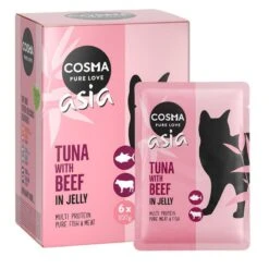 Cosma Asia In Jelly Pouches 6 X 100g Tuna With Beef -Zoo Plus tunawithbeef100g 3 3